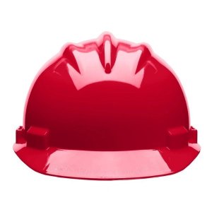 BULLARD AP-4PT SAFETY HELMET, VINYL BROW PAD, RED, STANDARD SERIES CAP STYLE