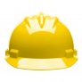 BULLARD AP-4PT SAFETY HELMET, VINYL BROW PAD, YELLOW, 2-PT CHIN STRAP