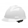BULLARD STANDARD HARD HAT, WHITE, 4 PT FLEXGEN RATCHET, VINYL BROW PAD