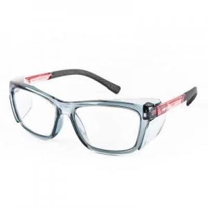 WORKSAFERX OTUS E3065 SAFETY PRESCRIPTION GLASSES, TEAL BLUE FRAME WITH SIDE-SHIELD, FRAMES ONLY