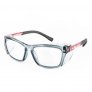 WORKSAFERX OTUS E3065 SAFETY PRESCRIPTION GLASSES, TEAL BLUE FRAME WITH SIDE-SHIELD, FRAMES ONLY