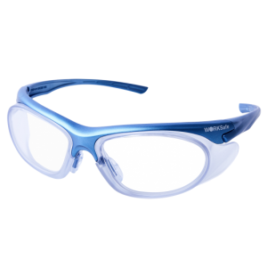 WORKSAFERX URANUS E3060 SAFETY PRESCRIPTION GLASSES, MATT BLUE FRAME, FRAMES ONLY