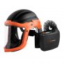 TECMEN HARD HAT FACE SHIELD, QUICK-CONNECTION HOSE, EN397, IMPACT & PUNCTURE RESISTANT