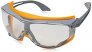 UVEX SKYGUARD NT SAFETY GLASSES GREY/ORANGE FRAME CLEAR SUPRAVISION HARD-COATED ANTI-FOG LENS