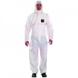 ANSELL ALPHATEC® 1500 PLUS FR MODEL 111 COVERALL, WHITE/RED (PACKING:40PCS/CSE)
