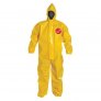 DUPONT TYCHEM 2000 C TC198T YL CHEMICAL PROTECTIVE COVERALL WITH TYPE 3-B TO 6-B PROTECTION