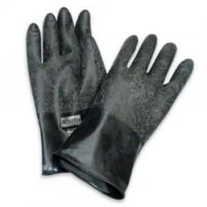 NORTH BUTYL CHEMICAL RESISTANT GLOVES WITH ROUGH GRIP SAF GRIP 16 MIL