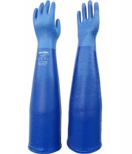 SUMIRUBBER NITRILE FULL COATED GLOVES WITH EXTRA LONG SLEEVE 65 CM, INTERLOCK COTTON