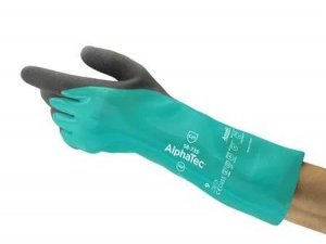 ANSELL ALPHATEC CHEMICAL & CUT RESISTANT GLOVES WITH HIGH-VISIBILITY LINER & NITRILE GRIP