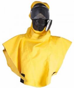 RESPIREX YELLOW NEOPRENE CHEMICAL SPLASH HOOD WITH NEOPRENE FACE GROMMET