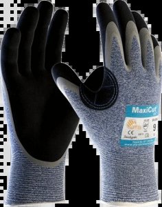 ATG MAXICUT OIL 34-504 SAFETY GLOVES CUT LEVEL C, CUT 4, KNITWRIST PALM COATED