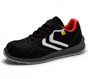 WORKSAFE® GRÜN-L S1PS SUEDE LEATHER ESD LOW-CUT SAFETY SHOES - RED/BLACK