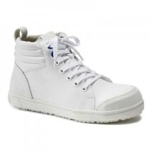BIRKENSTOCK QS700 S3 HIGH SAFETY SHOE, WATER-RESISTANT NATURAL LEATHER, WHITE