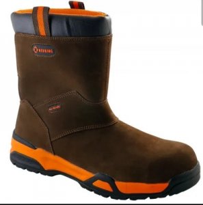 NEUKING NKC95K HIGH-CUT BROWN NUBUCK LEATHER RIGGER BOOT, UK SZ 7/41 (10PRS/CTN)