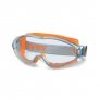 UVEX ULTRASONIC ANTI-FOG UV400 SAFETY GOGGLES ORANGE/GREY FRAME WITH CLEAR LENS