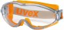 UVEX ULTRASONIC SAFETY GOGGLES ORANGE-GREY FRAME CLEAR SUPRAVISION LENS WITH UV400 PROTECTION
