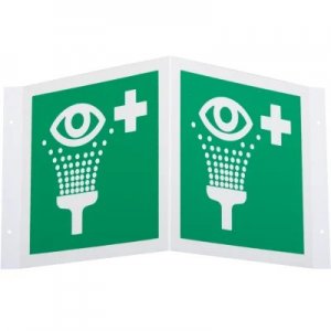 PLUM EYEWASH TRIANGLE SIGN FOR EYEWASH STATIONS