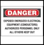 PANDUIT ADHESIVE SIGN,POLYESTER,'DANGER EXPOSED ',10