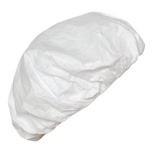 DUPONT TYVEK ISOCLEAN BOUFFANT IC729S WH, WHITE, CLEANED AND STERILIZED, ELASTIC HEADBAND, SERGED SEAMS