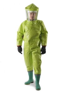 RESPIREX PRPS POWERED RESPIRATOR PROTECTIVE SUIT - OPERATIONAL C/W GLOVE & BROWN SUPERPOLY BOOTS