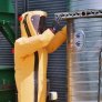 RESPIREX SIMPLAIR YELLOW PVC AIR-FED HOOD WITH RIGID VISOR & CLEAR RIGHT-OPENING POCKET