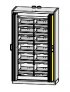 DUPERTHAL PULLOUT CABINET PREMIUM XL 4 WITH 12 PULL-OUT TRAYS V AND BASE, INTERIOR FIITING, STAINLESS STEEL