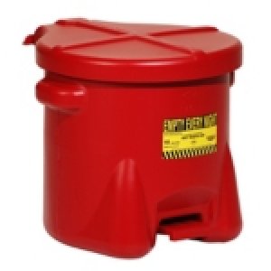 EAGLE CAN525-RD 6 GAL POLY OILY WASTE CAN WITH FOOT-OPERATED SELF-CLOSING LID