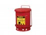 JUSTRITE 09100 6-GALLON STEEL OILY WASTE CAN WITH SELF-CLOSING COVER