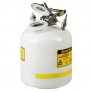 JUSTRITE 5 GALLON, POLYETHYLENE QUICK-DISCONNECT DISPOSAL SAFETY CAN, SS & PP FITTIN FOR 3/8