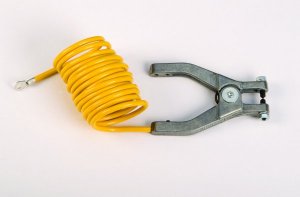 JUSTRITE GROUND CLAMP WITH VINYL COAT WIRE