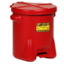 NEW PIG CAN527RD 14 GAL POLY OILY WASTE CAN – SELF-CLOSING LID, FM APPROVED