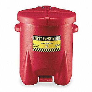 EAGLE 935FL 10 GALLON HDPE OILY WASTE CAN WITH HANDS-FREE SELF-CLOSING LID