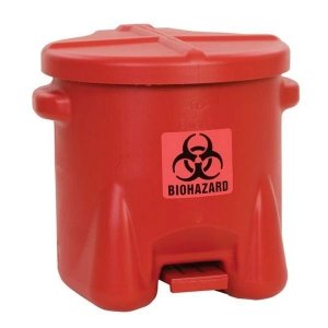 EAGLE 945BIO 10 GALLON BIOHAZARD WASTE CAN WITH LEAK PROOF HDPE CONSTRUCTION