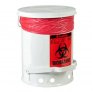 JUSTRITE 05910 6 GALLON STEEL BIOHAZARD WASTE CAN WITH FOOT OPERATED SELF-CLOSING LID