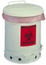 JUSTRITE 05910R BIOHAZARD WASTE CAN WITH FOOT-OPERATED SELF-CLOSING LID