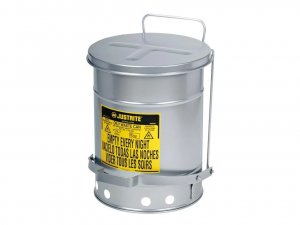 JUSTRITE 09104 6-GALLON OILY WASTE CAN WITH SOUNDGARD™ SELF-CLOSING LID