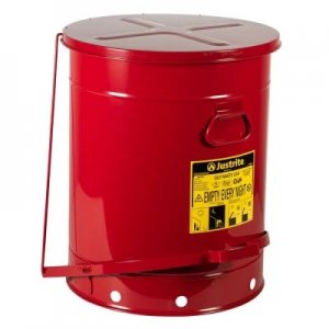 JUSTRITE 09708 21 GALLON HANDS-FREE SOUNDGARD OILY WASTE CAN