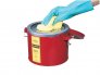 JUSTRITE 10471 6 QUART STEEL SWAB PAIL WITH PERFORATED DASHER PLATE & HINGED COVER