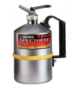 JUSTRITE 13202 2L STAINLESS STEEL DISPENSER CAN WITH FLAME ARRESTER