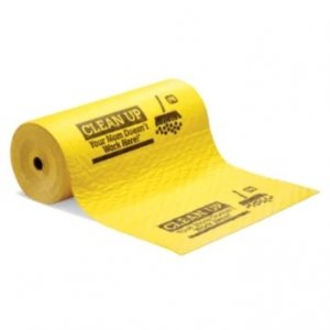 PIG MAT607 HIGH VISIBILITY ABSORBENT MAT ROLL WITH PRINTED SAFETY MESSAGE