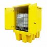 ROMOLD BB1HCS 1 IBC COVERED SPILL PALLET - STEEL COVER - PE PALLET 1100 LITER SUMP