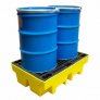 ROMOLD BUND PALLET, 2 X 205LTR DRUMS, 240LTR BUND, YELLOW