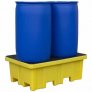 ROMOLD BUND PALLET, 2 X 205LTR DRUMS, 4WAY ENTRY, 230LTR BUND, YELLOW
