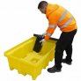 ROMOLD BUND PALLET, 2 X 205LTR DRUMS, 4WAY ENTRY, 230LTR BUND, YELLOW