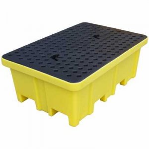 ROMOLD BUND PALLET, 2 X 205LTR DRUMS, 4WAY ENTRY, 230LTR BUND, YELLOW