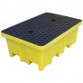 ROMOLD BUND PALLET, 2 X 205LTR DRUMS, 4WAY ENTRY, 230LTR BUND, YELLOW