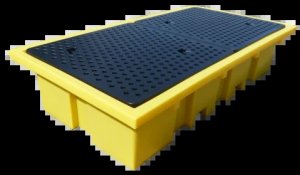 ROMOLD BUND PALLET SUITABLE FOR 2 X 1000LTR IBC, 1140LTR BUND, YELLOW