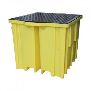 ROMOLD BUND PALLET WITH 4 WAY ENTRY FOR 1 X 1000LTR IBC, 1150LTR BUND, YELLOW