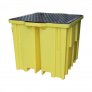 ROMOLD BUND PALLET WITH 4 WAY ENTRY FOR 1 X 1000LTR IBC, 1150LTR BUND, YELLOW
