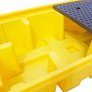 ROMOLD BUND PALLET WITH 4 WAY ENTRY FOR 2 X 1000LTR IBC, 1150LTR BUND, YELLOW